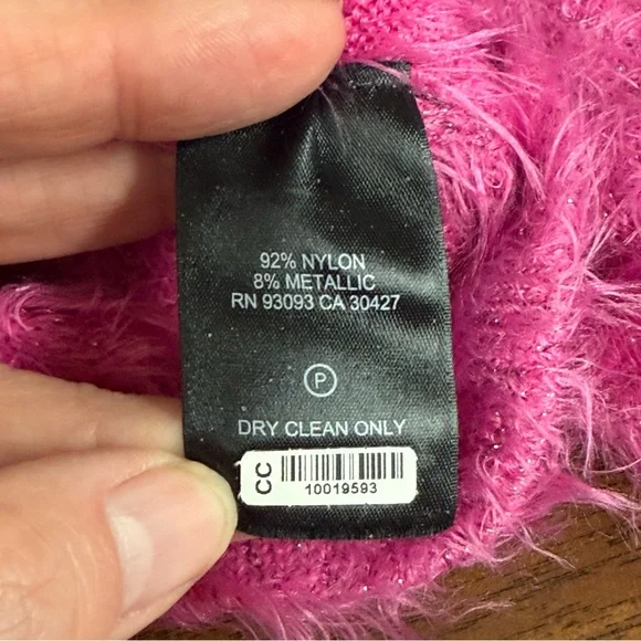 NIC+ZOE Hot Pink Fuzzy Sweater M | Soft Cozy Textured Knit Winter Pullover - Picture 9 of 10